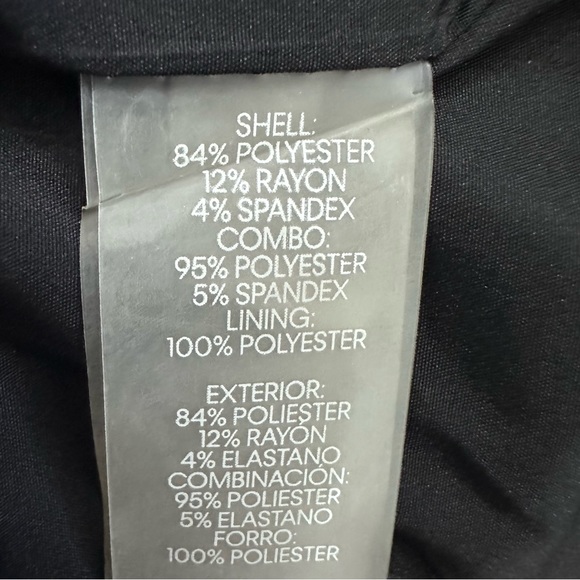 Karl Lagerfeld Blazer Navy Small Long Jacket White Contrast Trim Lined Pockets - Picture 13 of 15